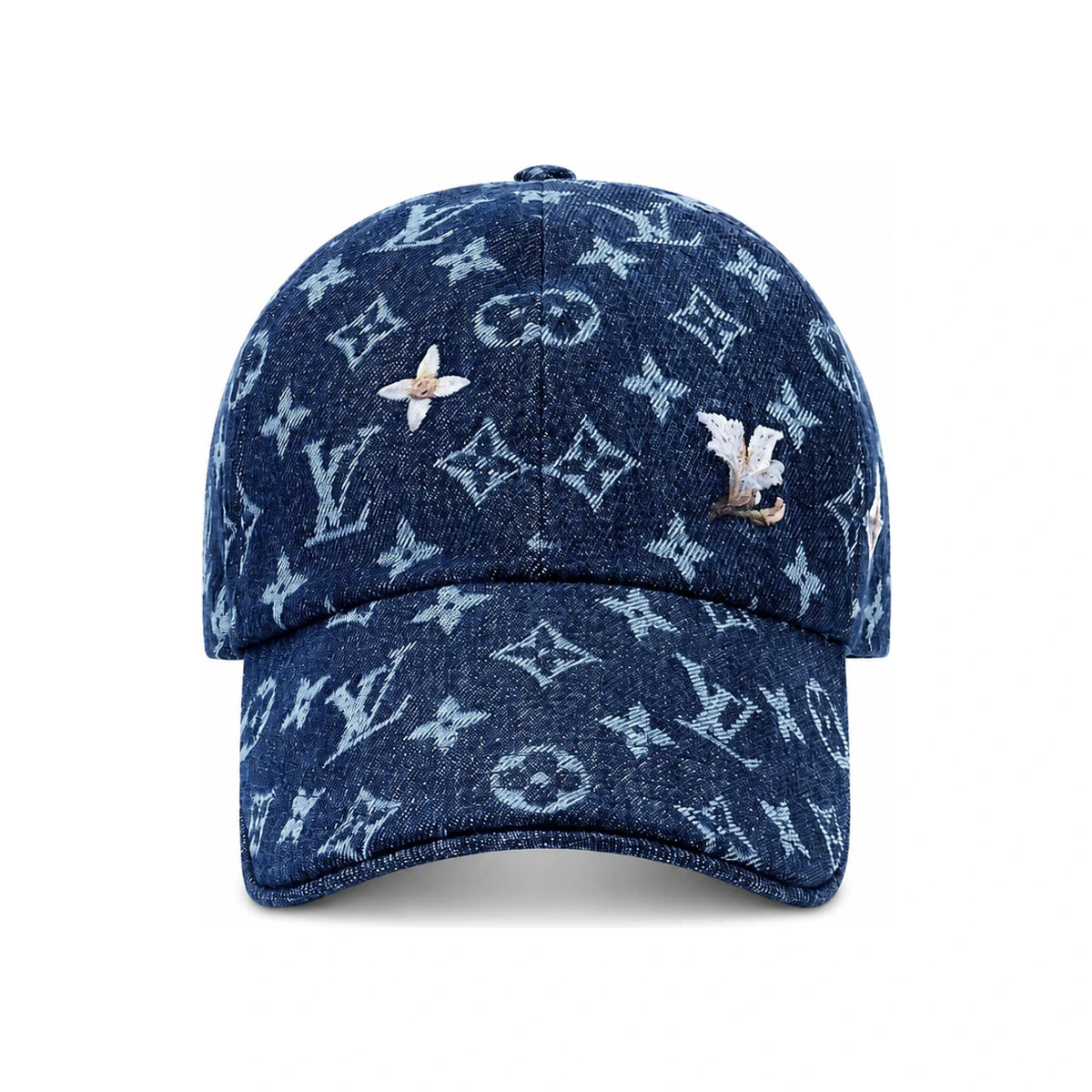 Louis Vuitton Monogram Flower Denim Cap Hat Size L 60cm M5409