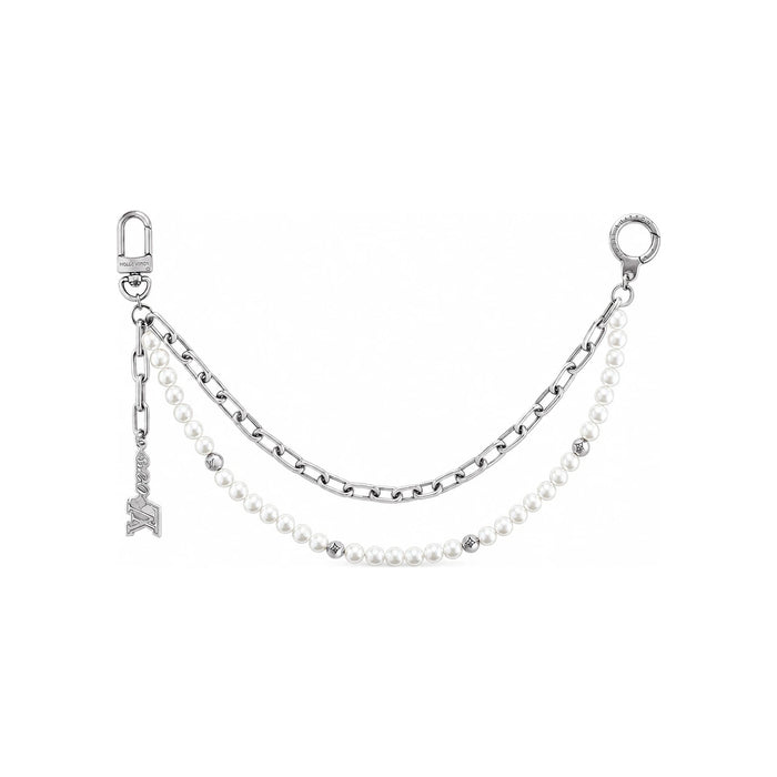 Louis Vuitton Silver Pearl Chain Belt Bag Charm Accessory M02606