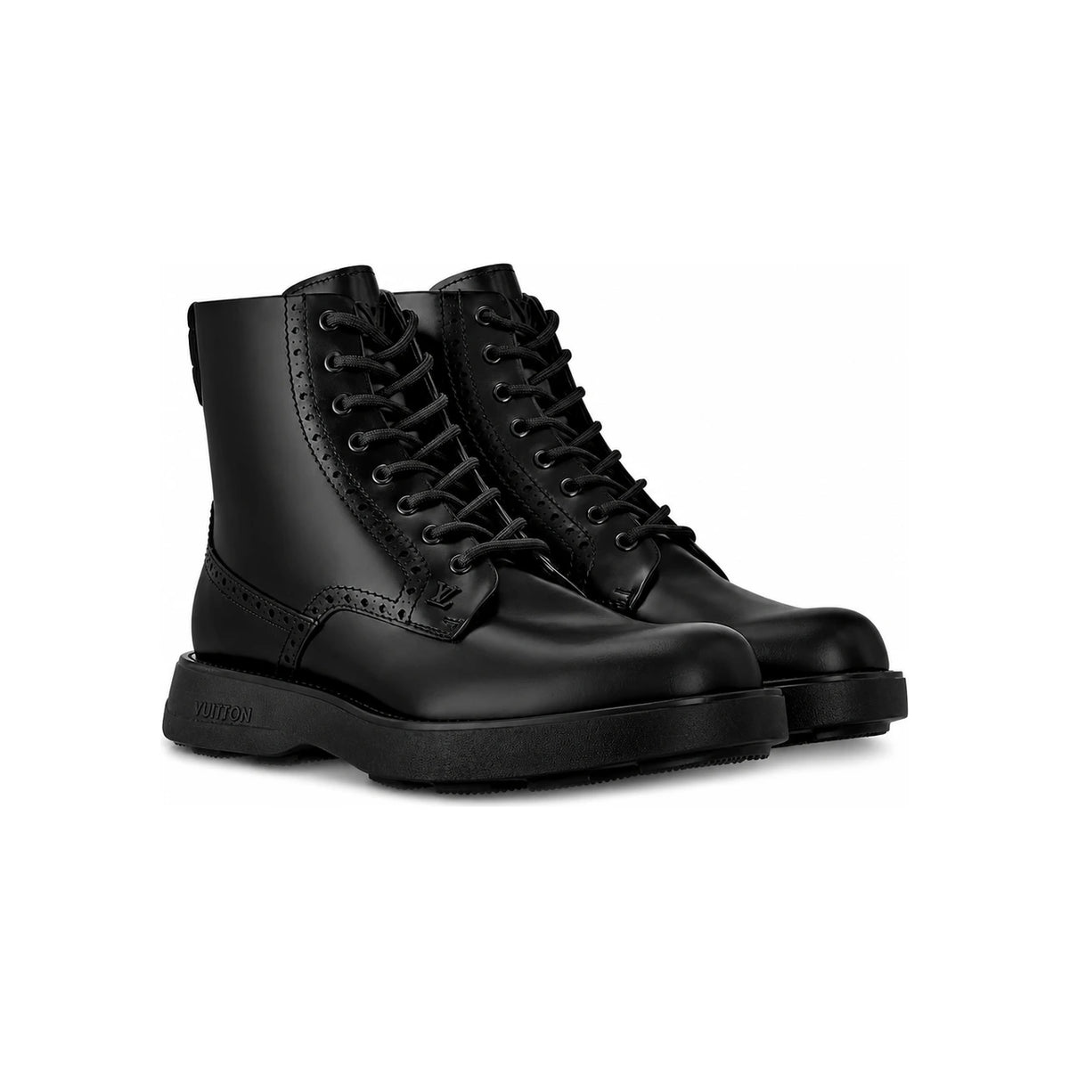 Louis Vuitton Black Bastille Combat Boots Chelsea Boots Men