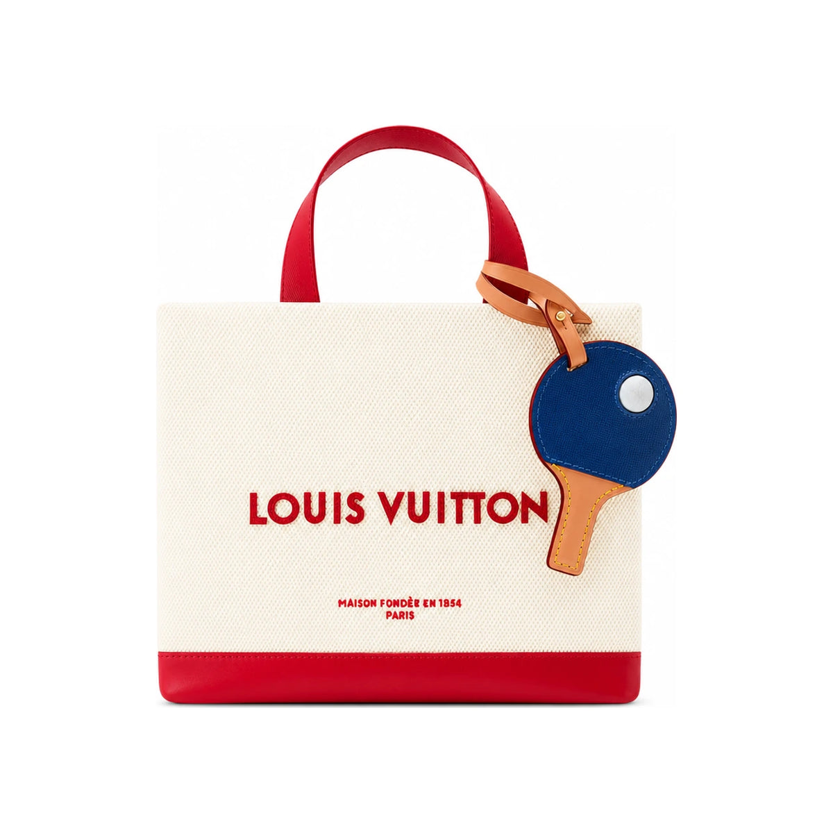 Louis Vuitton Ecru White Red Sprint Mini Shopper Tote Clutch M29322