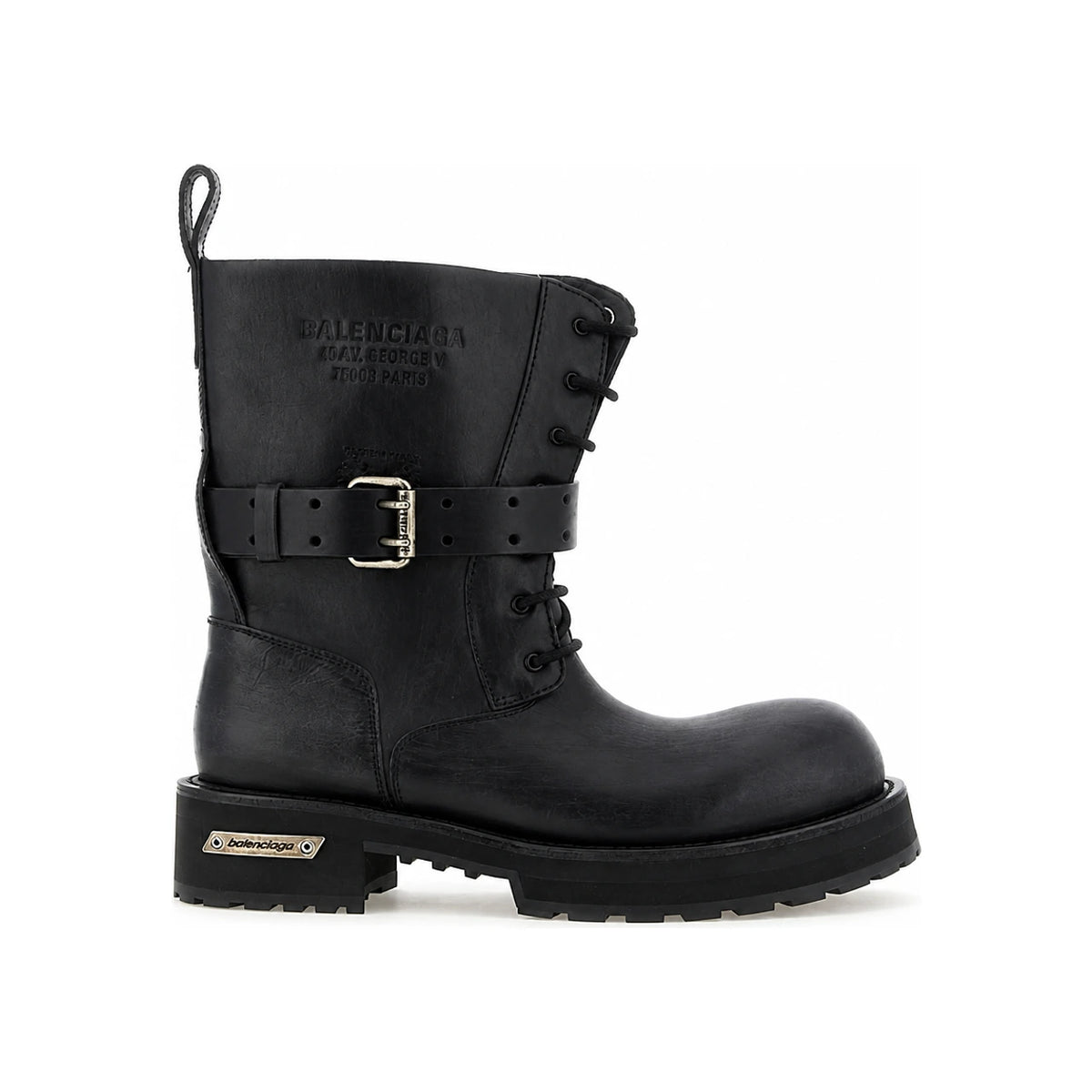 BALENCIAGA Black Leather Boots