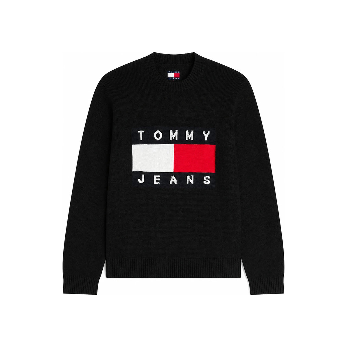 TOMMY HILFIGER Black Flag Crewneck Sweater Men’s Knit