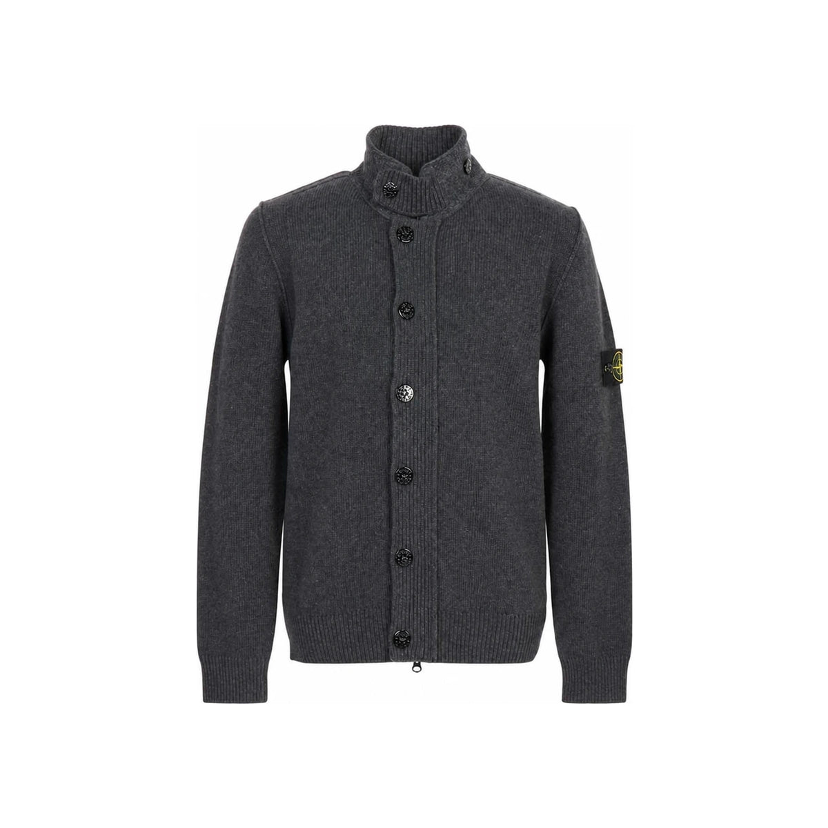 STONE ISLAND Lambswool Zip-Up Cardigan Men’s Navy