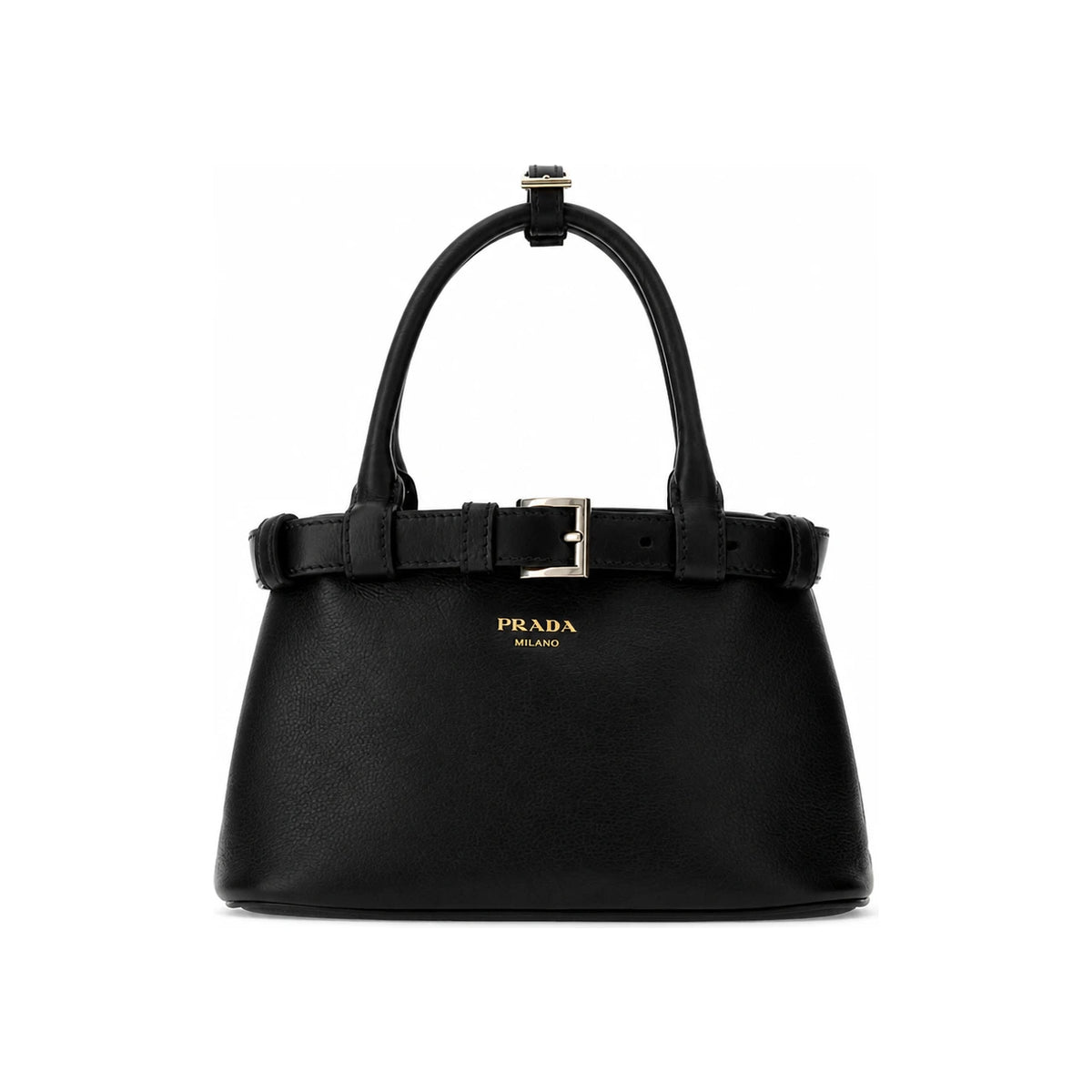 PRADA Black Leather Tote Bag