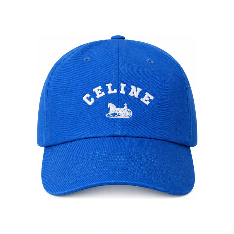CELINE Electric Blue Cotton Twill Rithouille Cap AA0N64Y68 07EE
