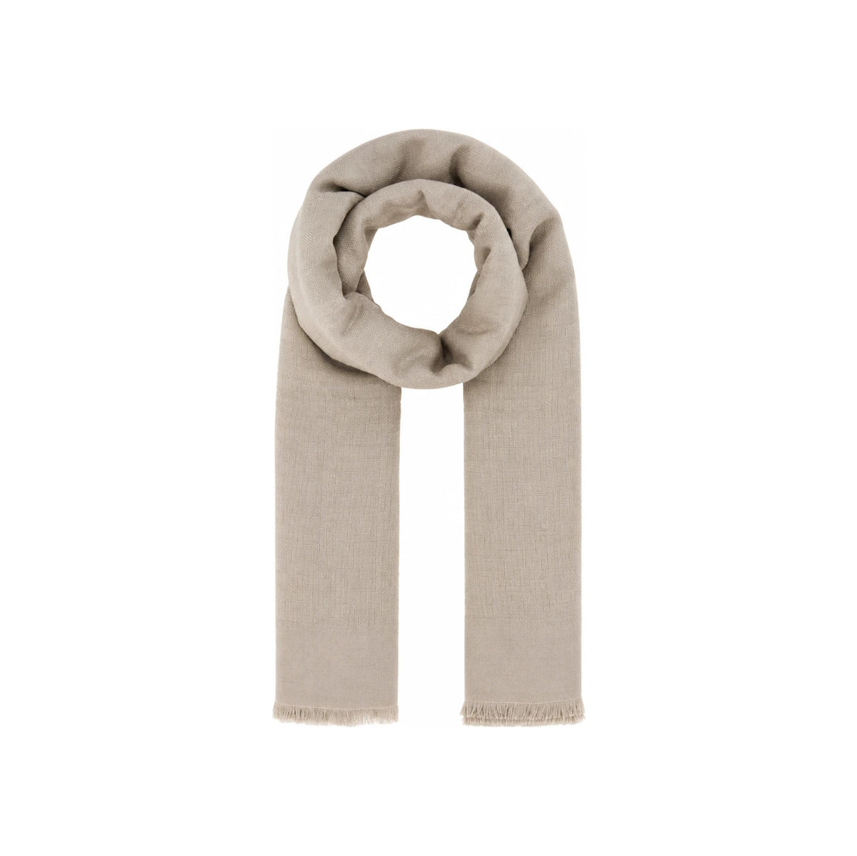 FENDI FF Logo Wool Shawl Scarf Brown Beige