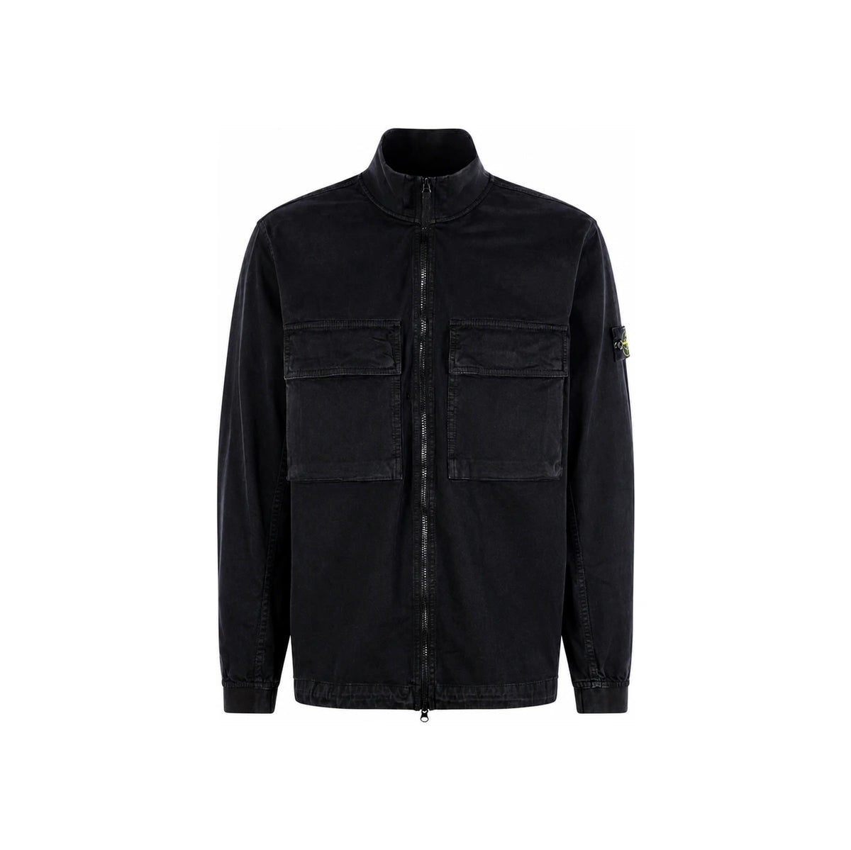 STONE ISLAND Old Effect Cotton Overshirt Jacket Men’s Green