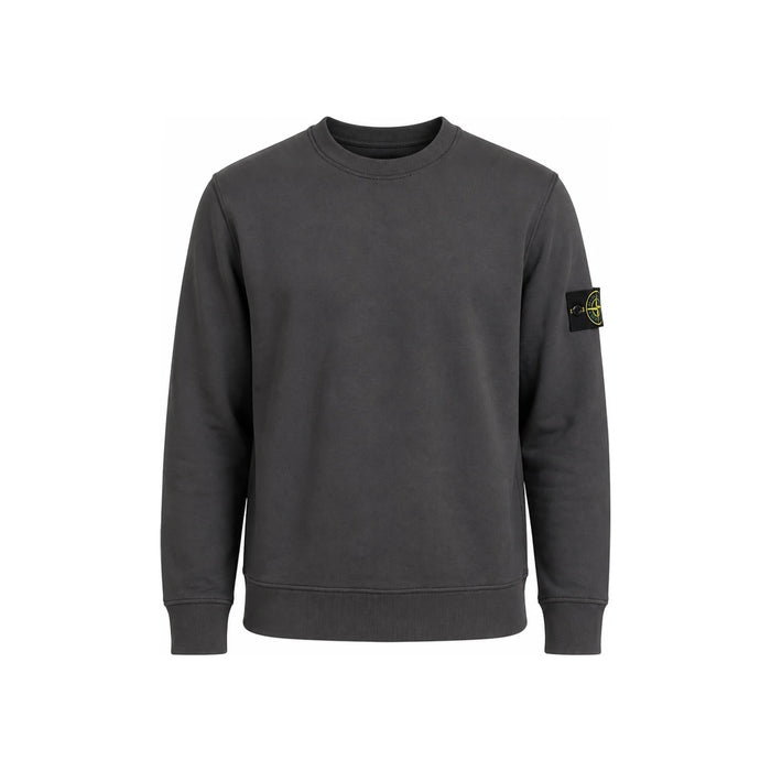 STONE ISLAND Anthracite Fleece Crewneck Sweatshirt Unisex
