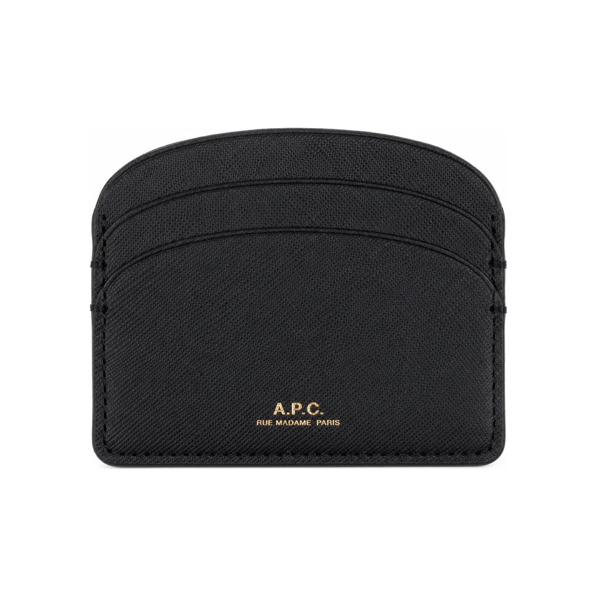 A.P.C. Demi-Lune Leather Card Holder Black Unisex
