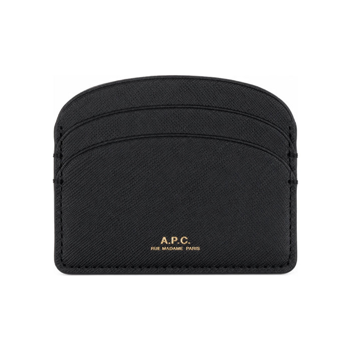 A.P.C. Demi-Lune Leather Card Holder Black Unisex