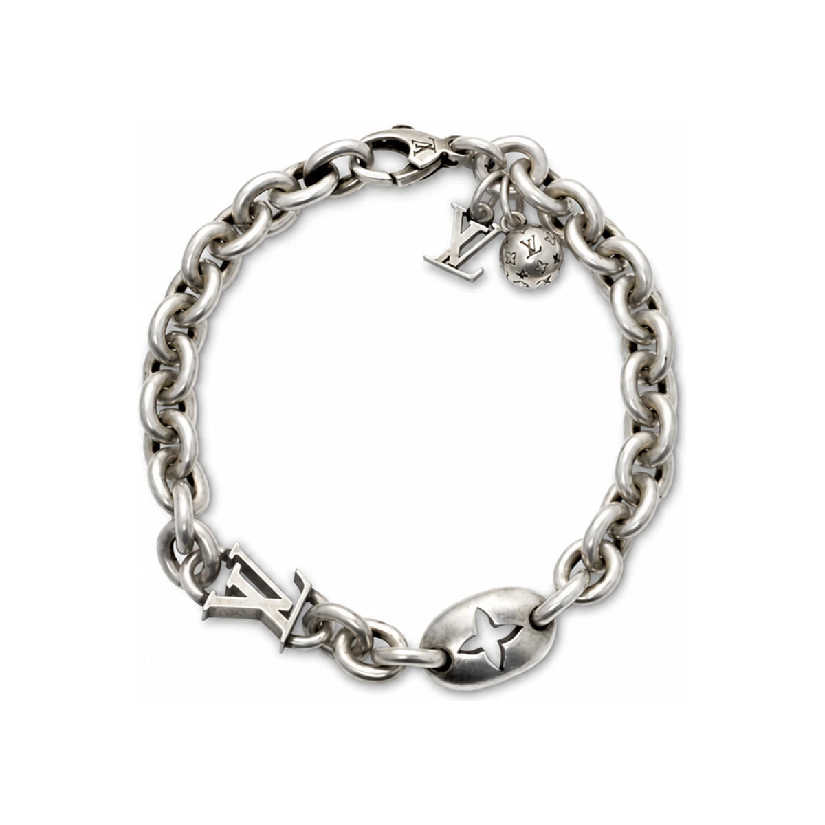 Louis Vuitton Monogram Flower Bracelet Gold-Tone 18cm