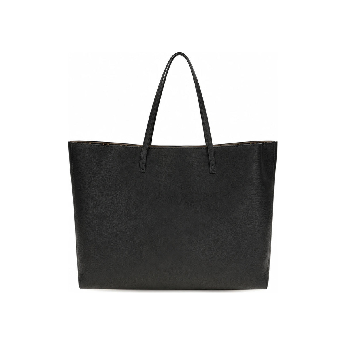 FENDI Roll Medium Tote Bag for Women Black Leather