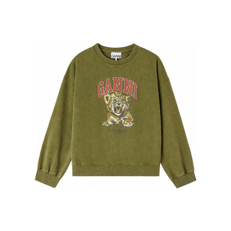 GANNI Tiger Crewneck Sweatshirt