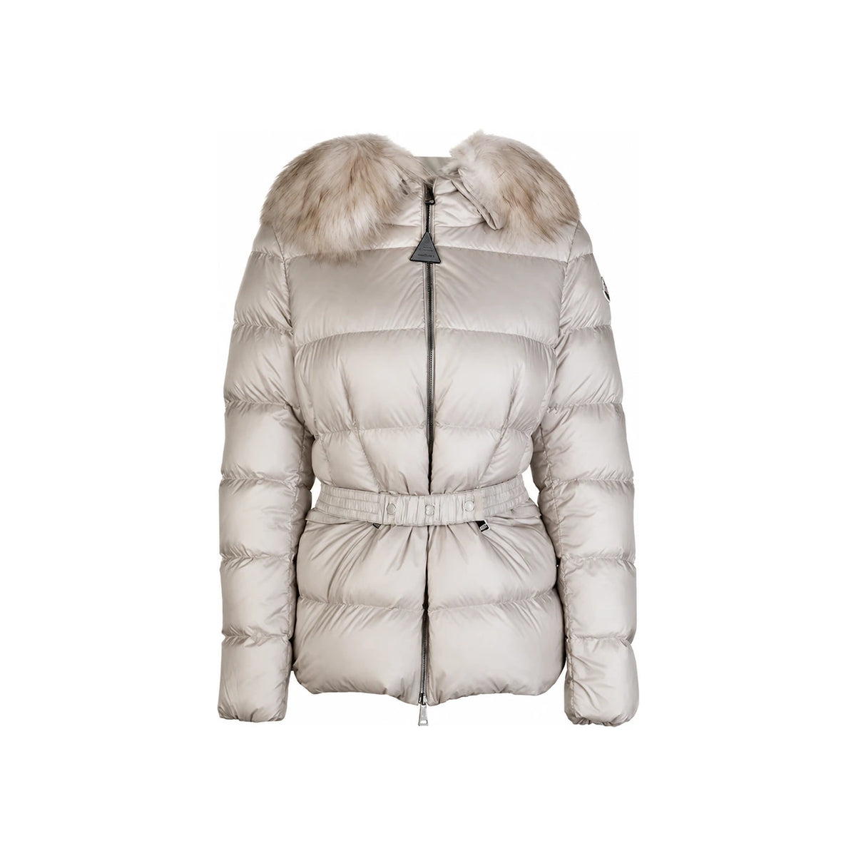 Moncler Ivory Hooded Shearling Trim Down Puffer Jacket 1A00099 595FE 268