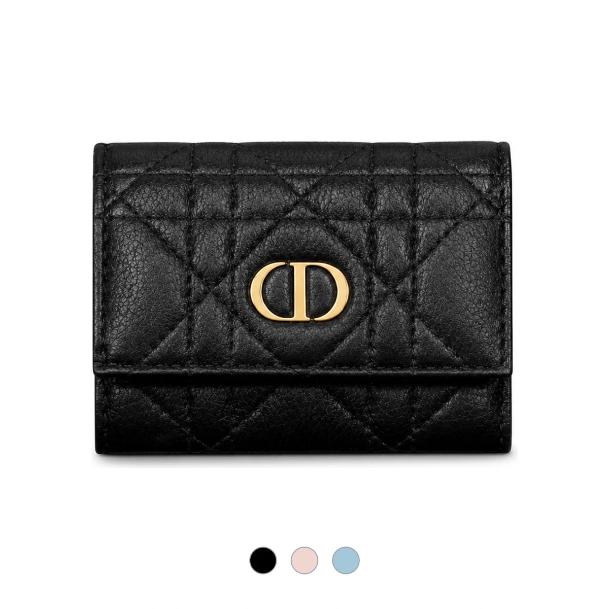 DIOR Cloud Blue Supple Cannage Calfskin Card Holder Wallet S5251UWHCM81B