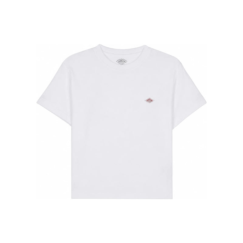 DANTON Women's Short Sleeve Cropped T-Shirt C0408 CVT RED X WHITE