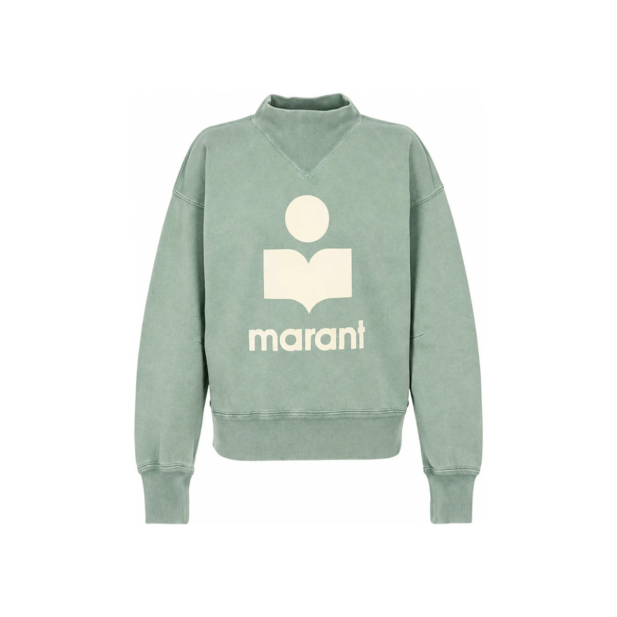Isabel Marant Sage Ecru Velvet Logo Sweatshirt