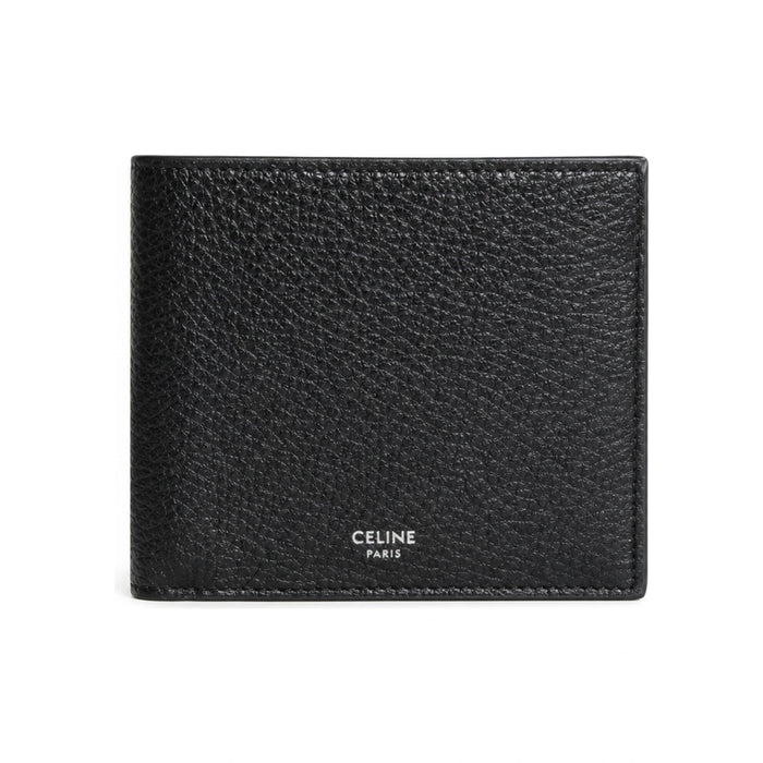 CELINE Granata Embossed Leather Logo Bifold Wallet Black 10C873GTZ 38SI