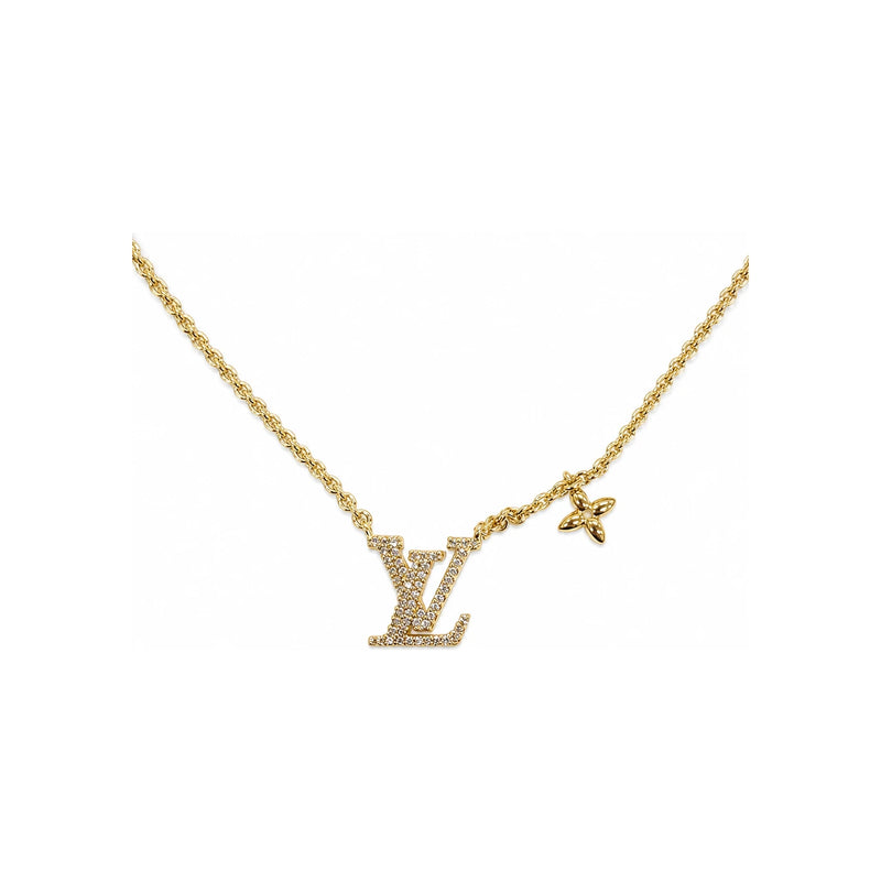 Louis Vuitton Gold-Tone LV Iconic Pendant Necklace for Women