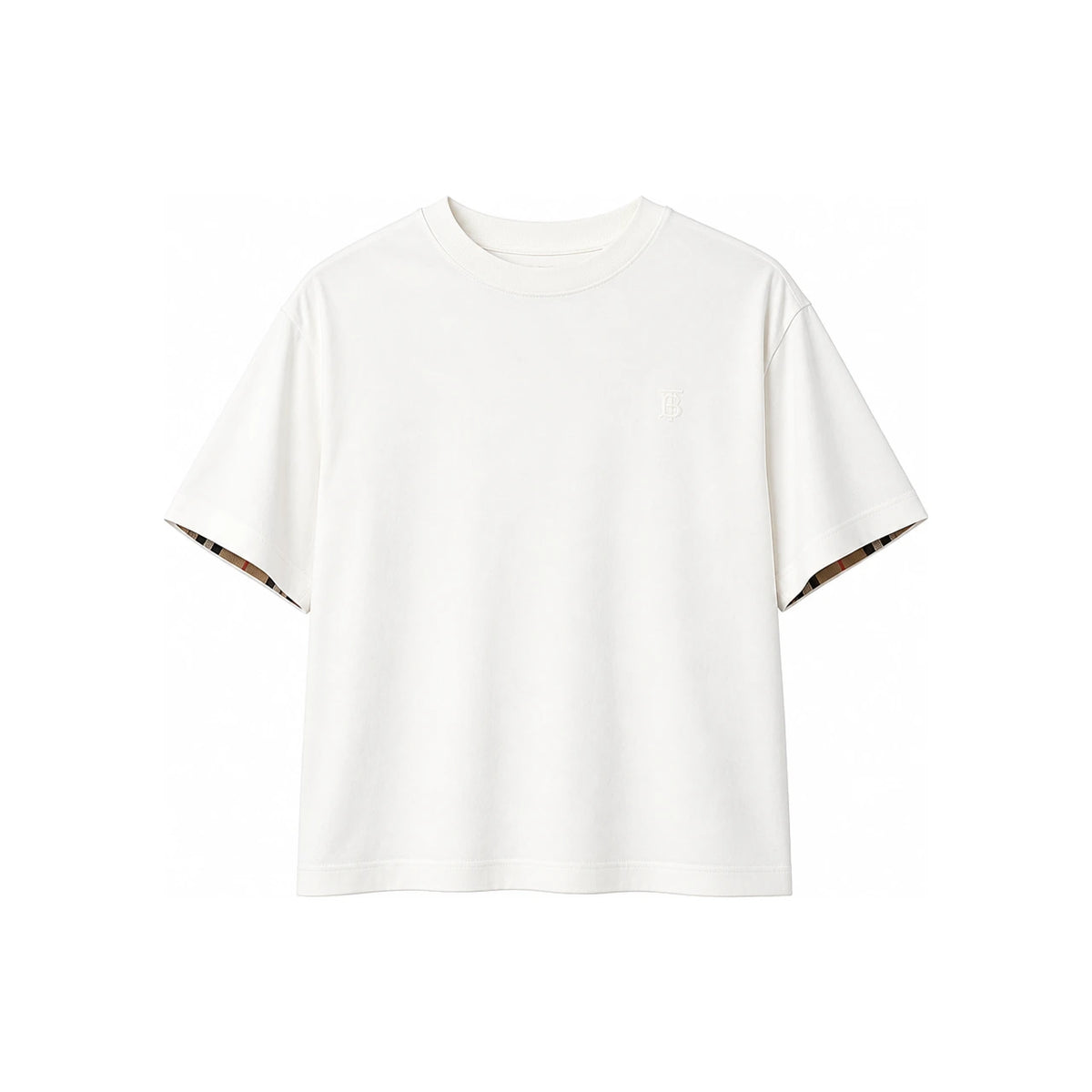 BURBERRY Short Sleeve Logo T-Shirt Men's White Cotton