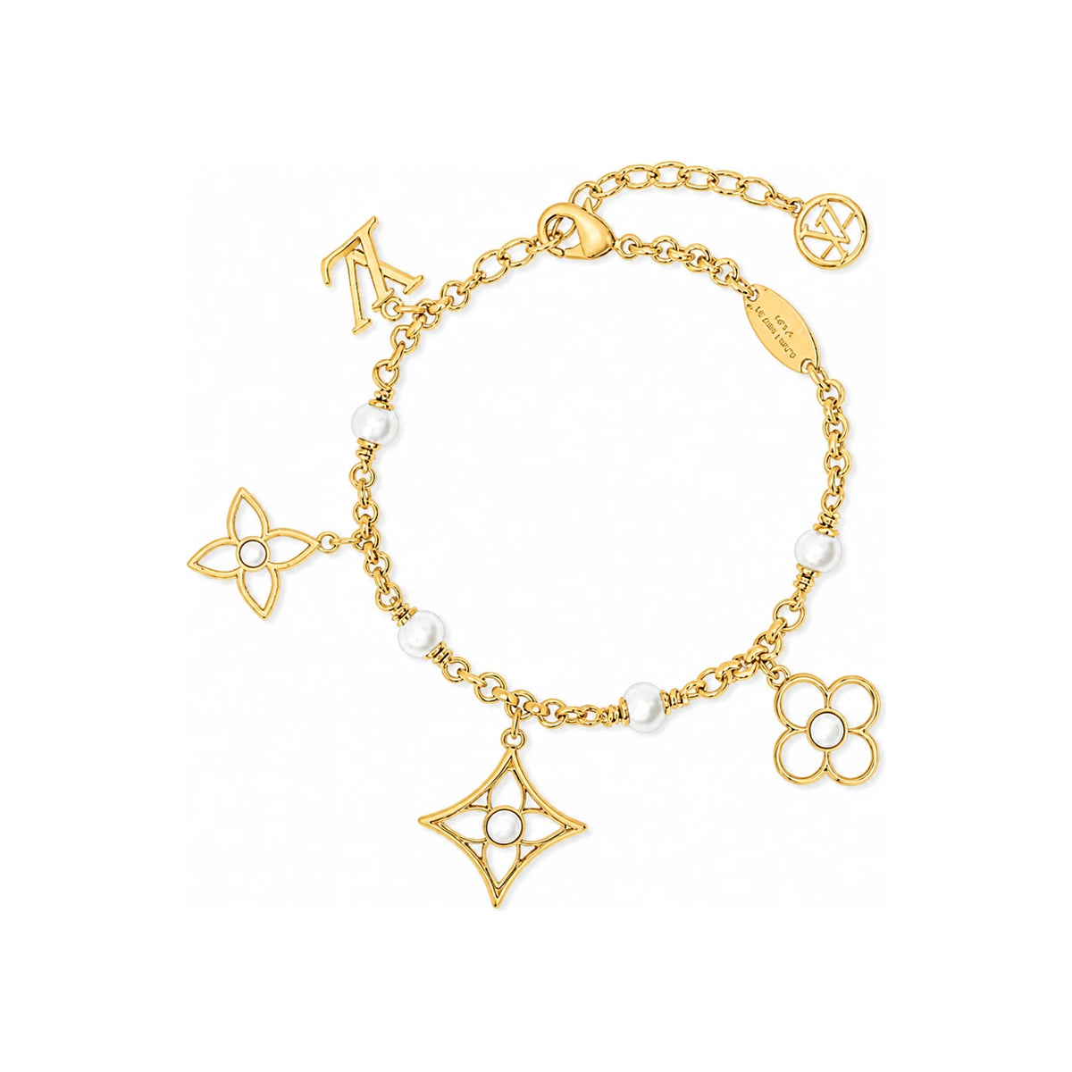 Louis Vuitton Pearly Flower Bracelet Gold-Tone Metal M1973A