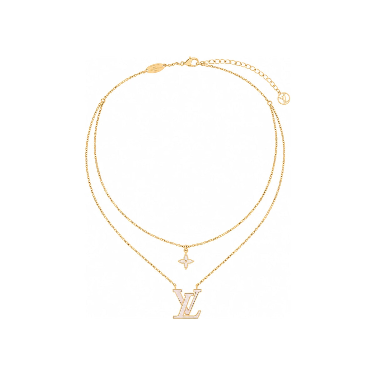 Louis Vuitton Pearl-Effect Necklace Pink Gold-Tone Metal M03867