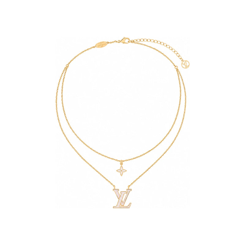 Louis Vuitton Pearl-Effect Necklace Pink Gold-Tone Metal M03867