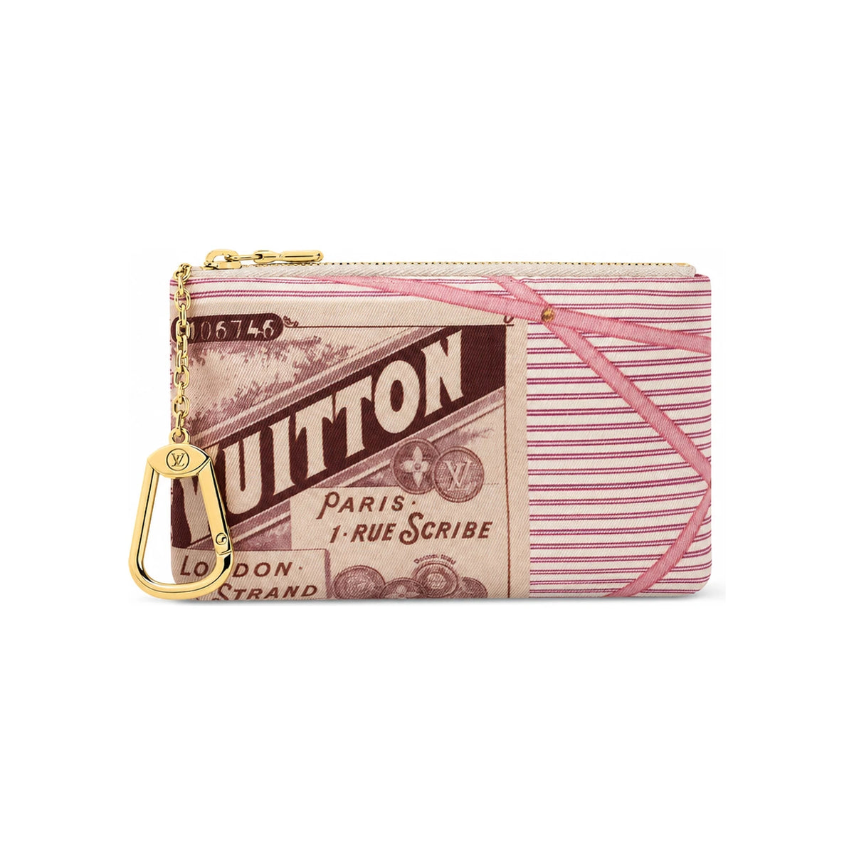 Louis Vuitton Beige Pink Key Pouch S Keyring Accessory M29402