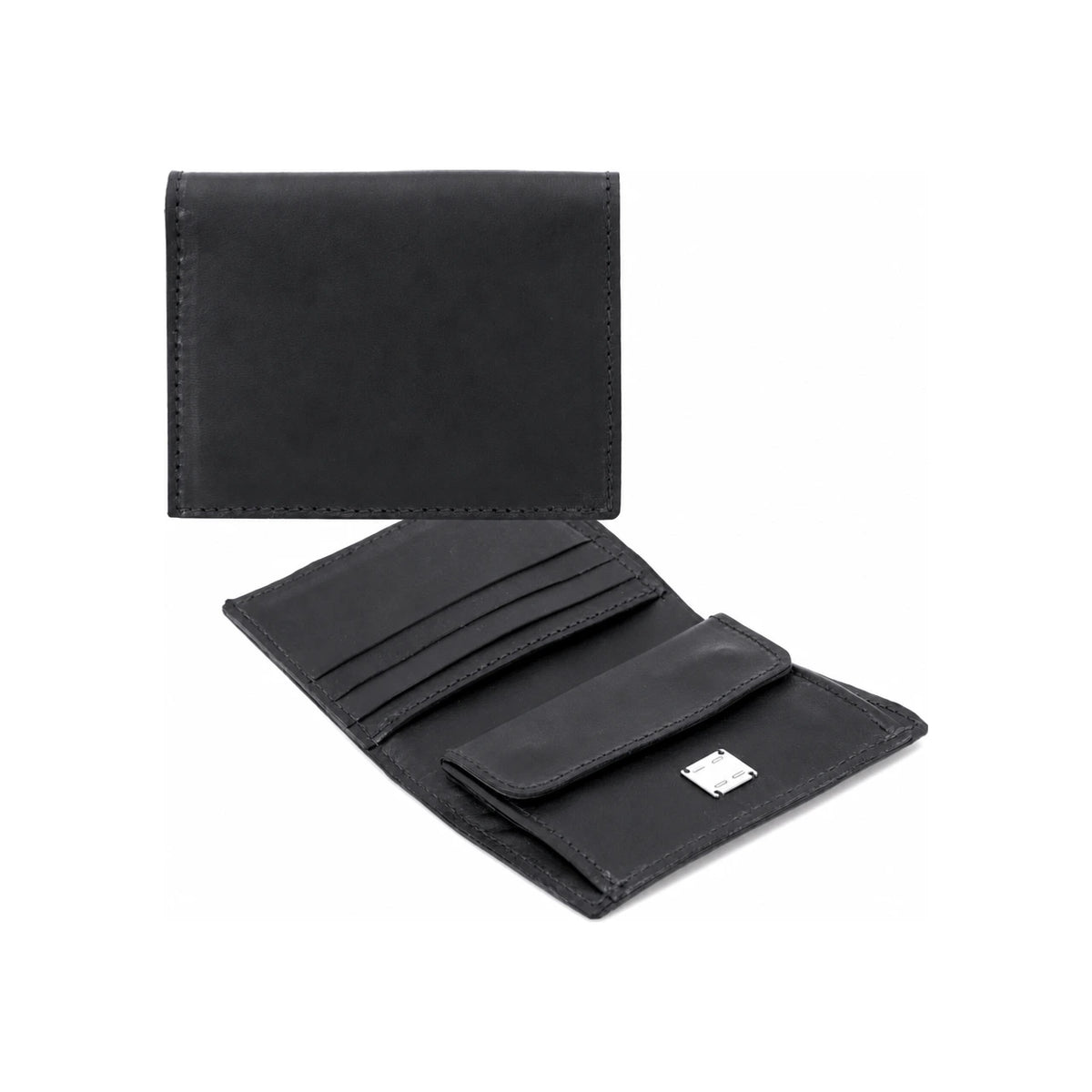 GUIDI Pressed Kangaroo Leather Bifold Wallet Black Men
