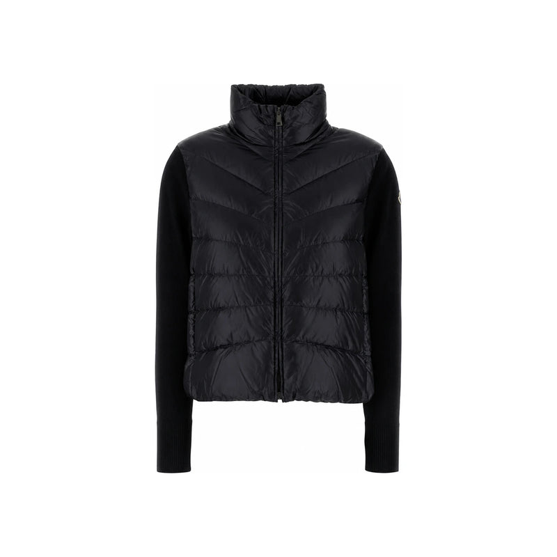 Moncler Logo Patch Black Women’s Padded Cardigan Jacket