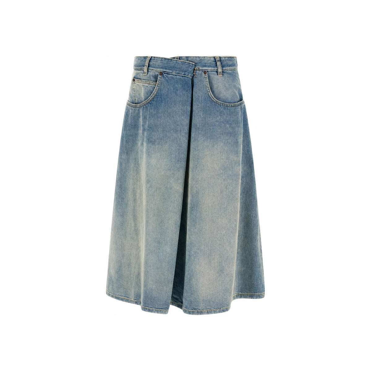 Maison Margiela Beige Wool Blend Midi Skirt