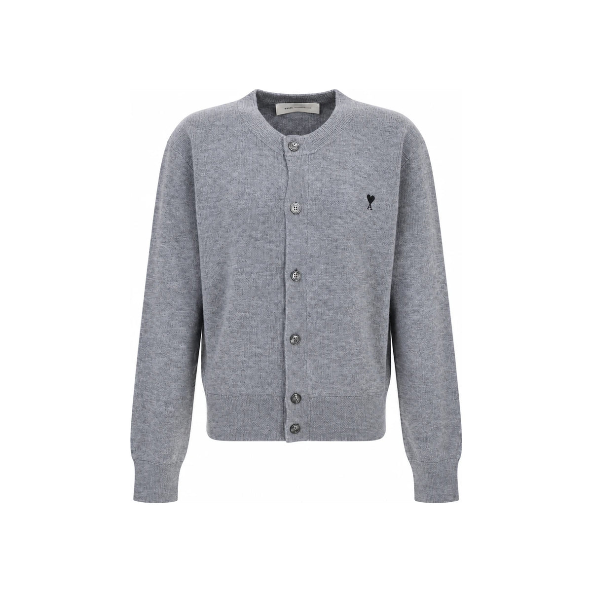 AMI Crewneck Wool Cardigan Grey Women’s