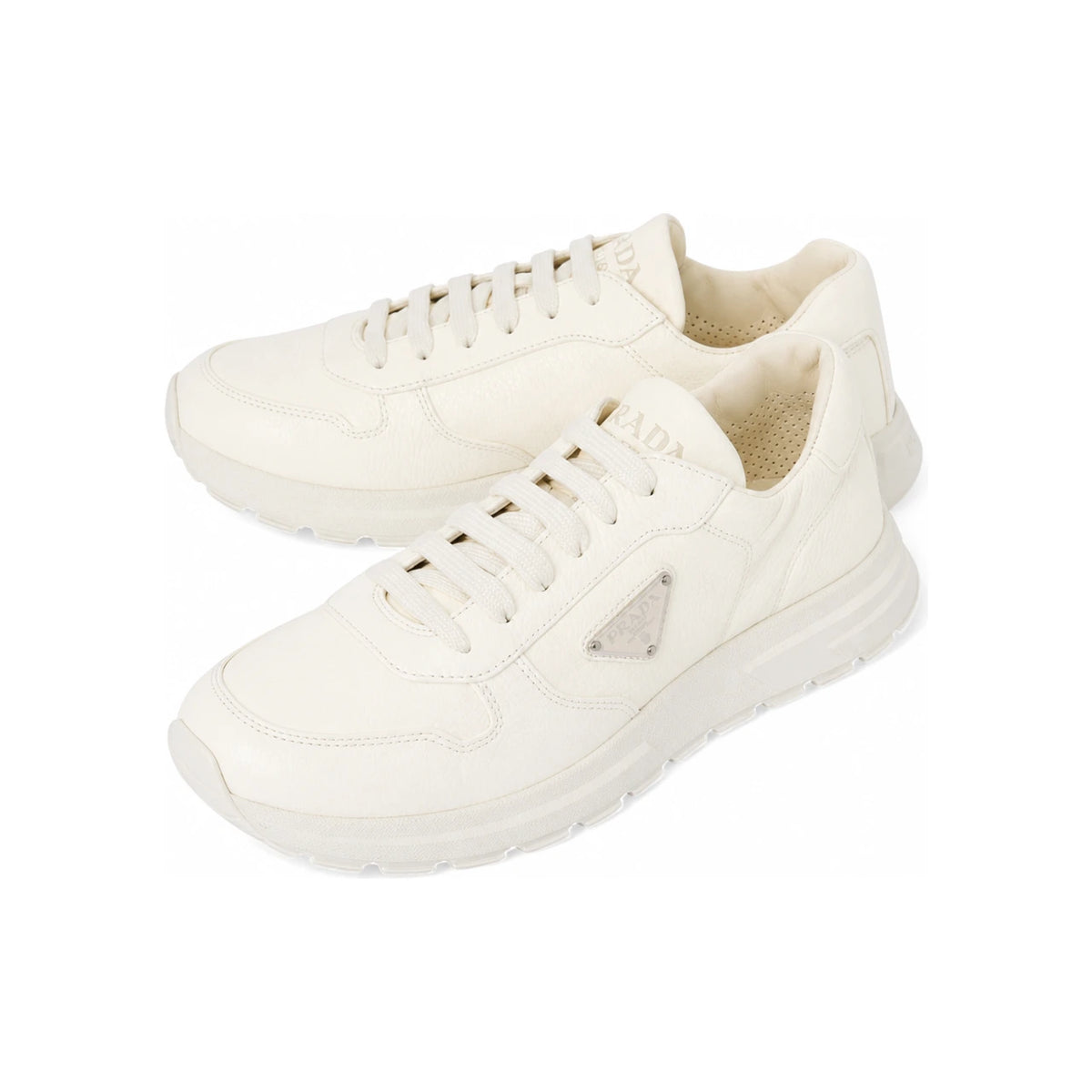 PRADA Men’s Low-Top Sneakers White Leather