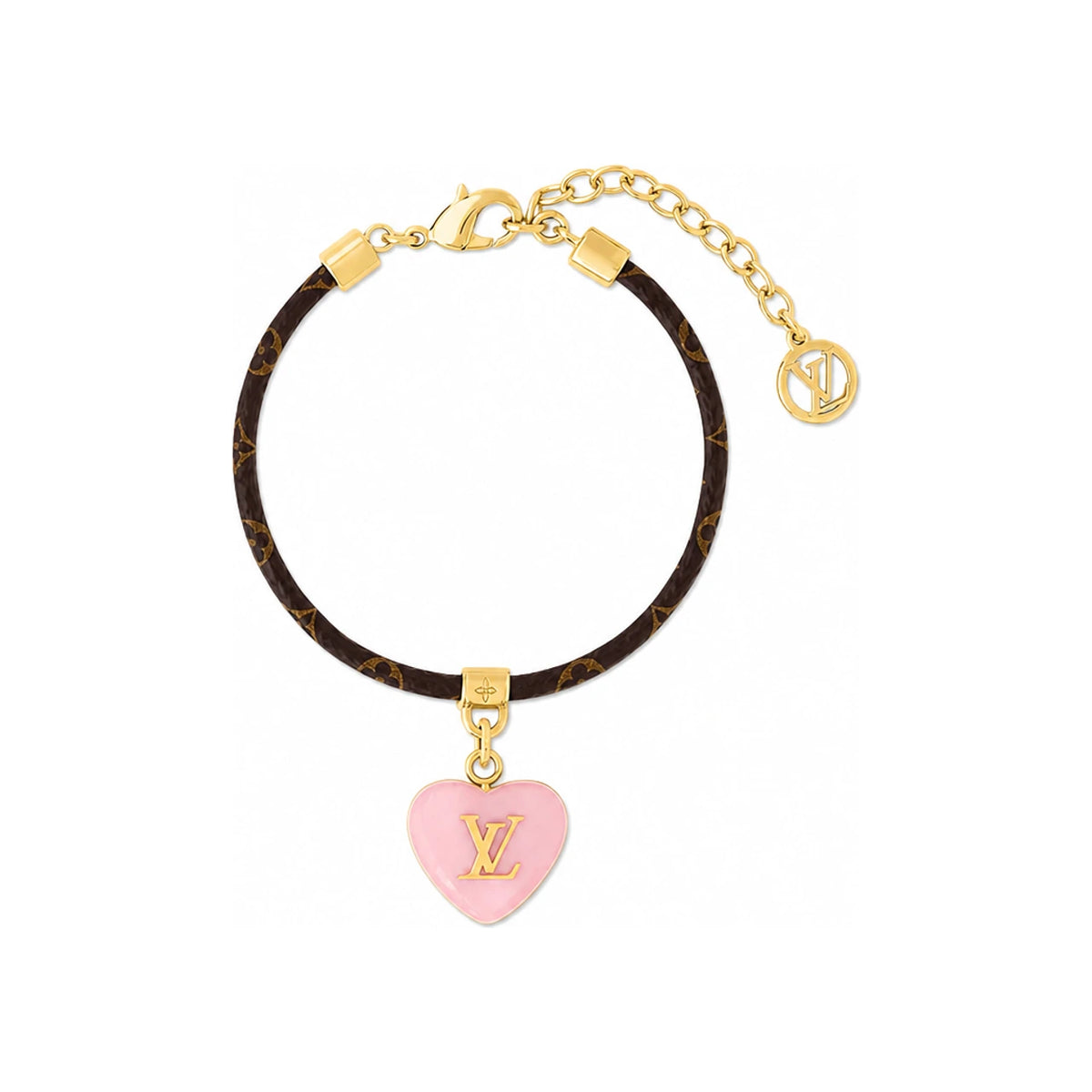 Louis Vuitton Monogram Leather Cord Sweetheart Bracelet 1AK72G