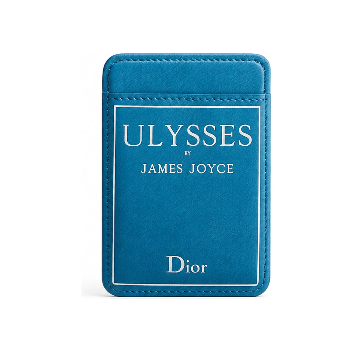 DIOR Light Blue White Embossed Calfskin Magnetic Card Holder 2BTCH203GUTH511