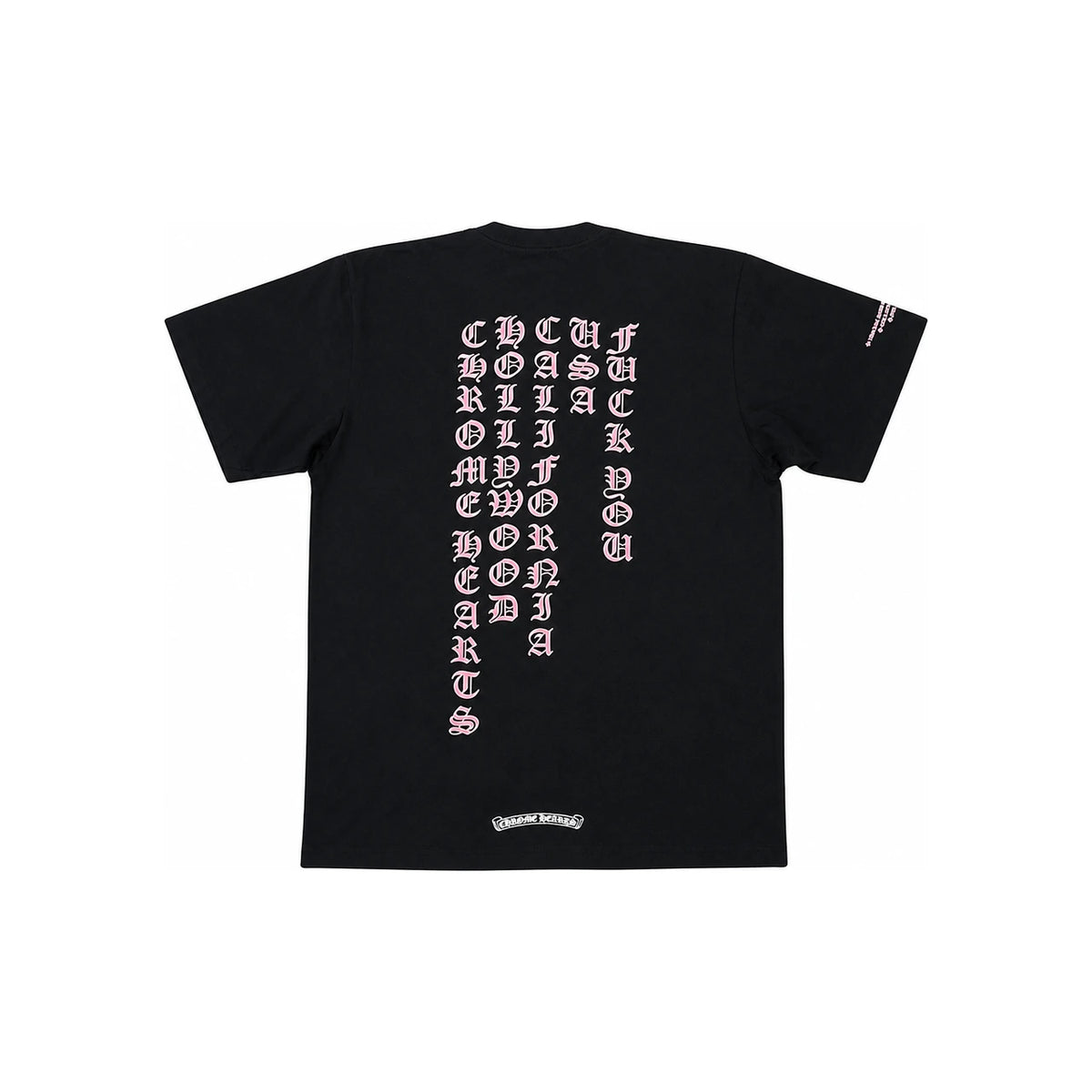 Chrome Hearts Black Pink Roller Back Logo Lettering Print Short Sleeve T-Shirt