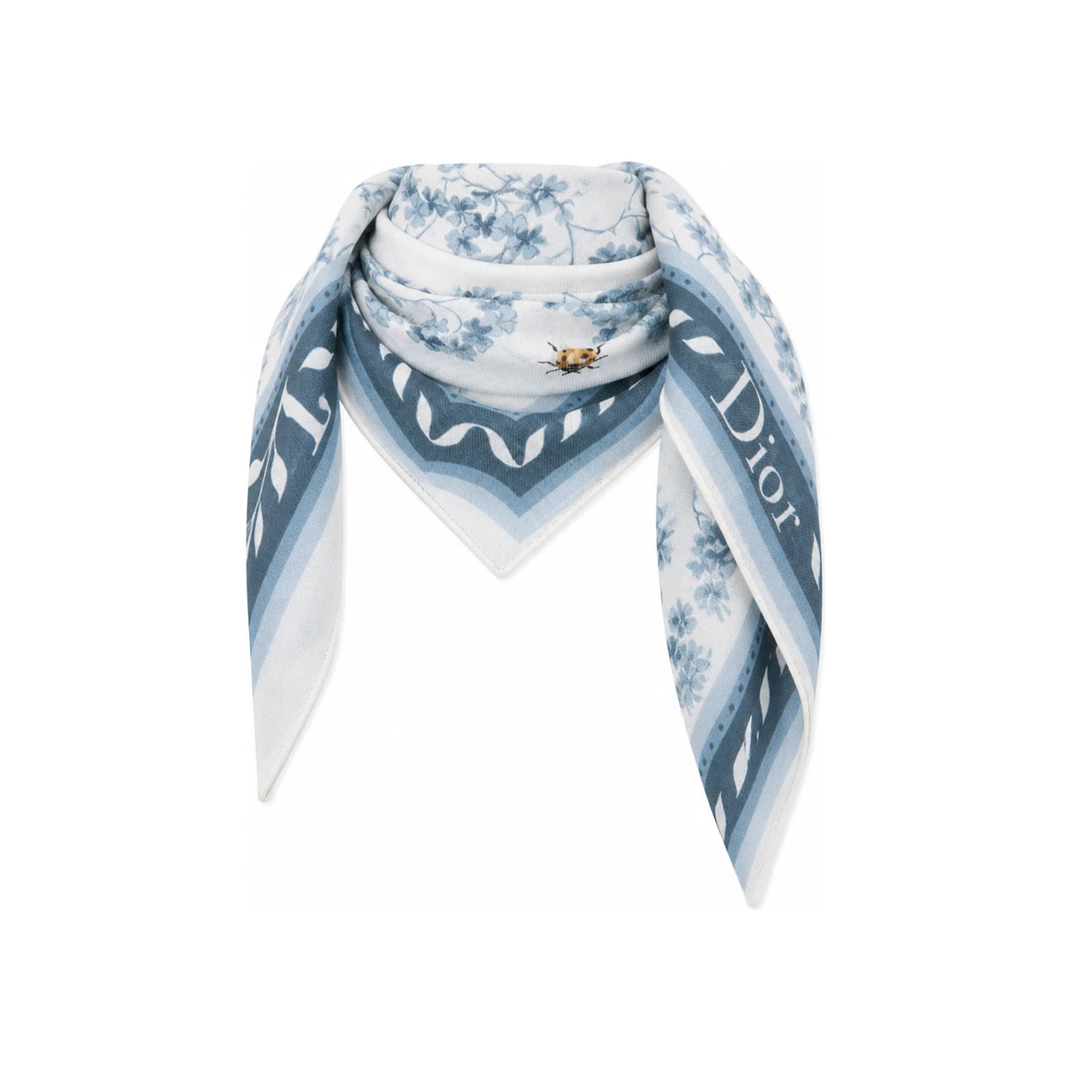 DIOR Toile de Jouy Clover Cashmere Shawl White/Blue 65TS140I0221 C515