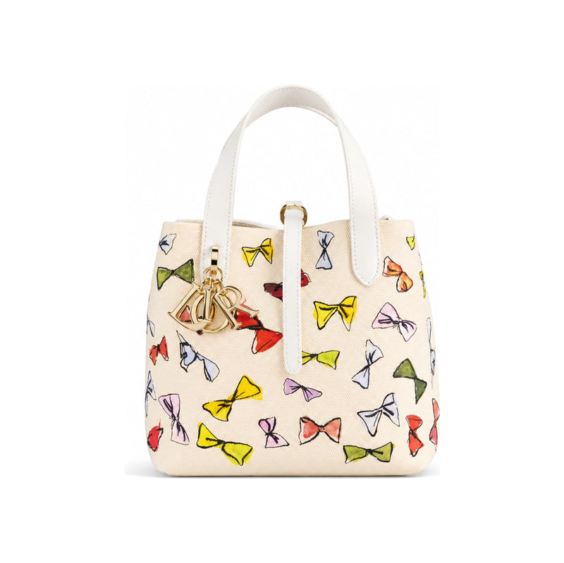 DIOR Dioriviera Toujours Vertical Tote Small Latte Multicolor Bow M2870OEKU M941