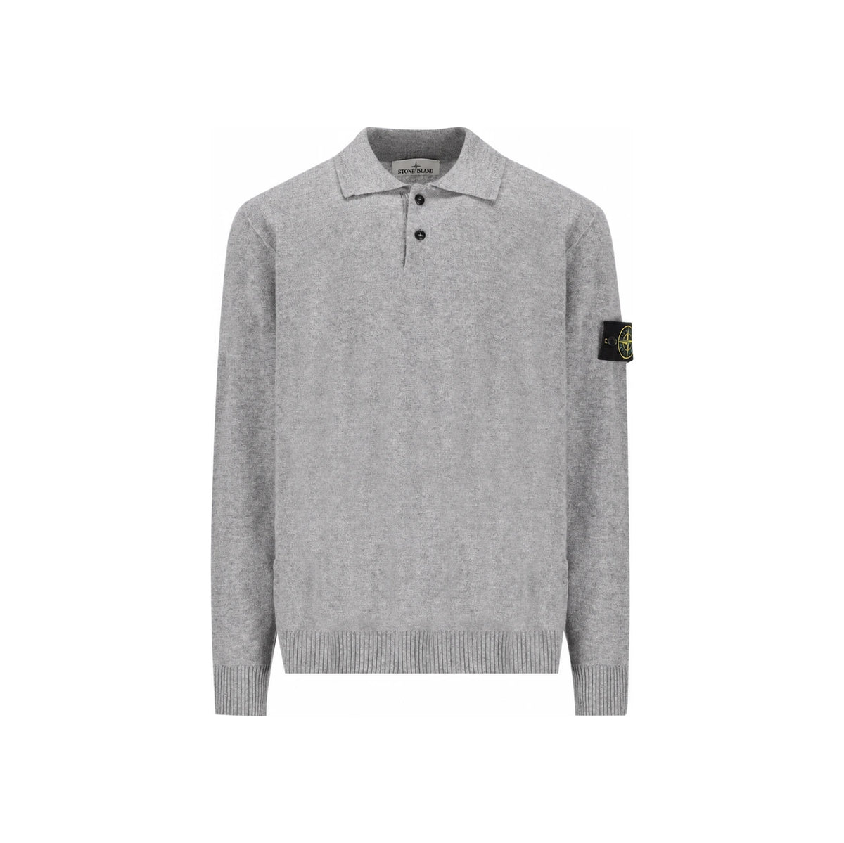 STONE ISLAND Logo Patch Men’s Crewneck Knit Sweater Navy Wool