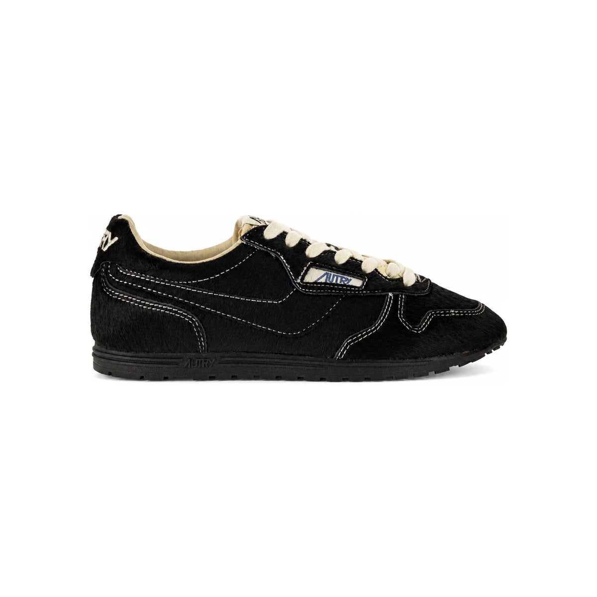AUTRY Black Leather WINDSPIN Low-Top Sneakers for Women