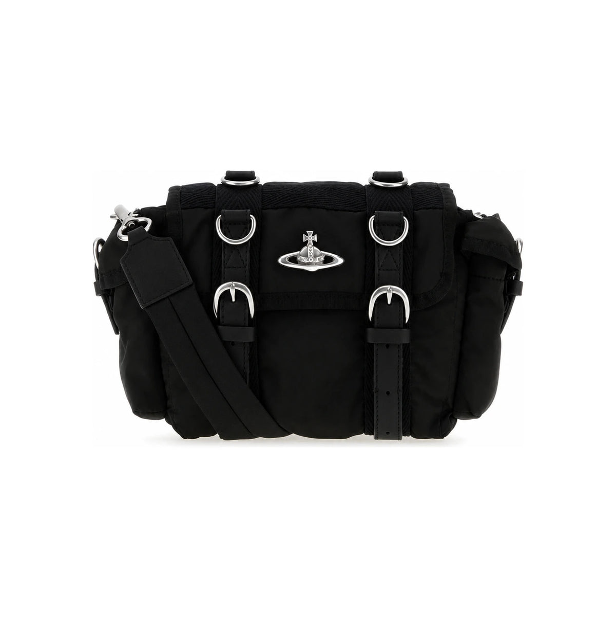 Vivienne Westwood ORB Rocky Satchel Women’s Shoulder Bag Black Leather