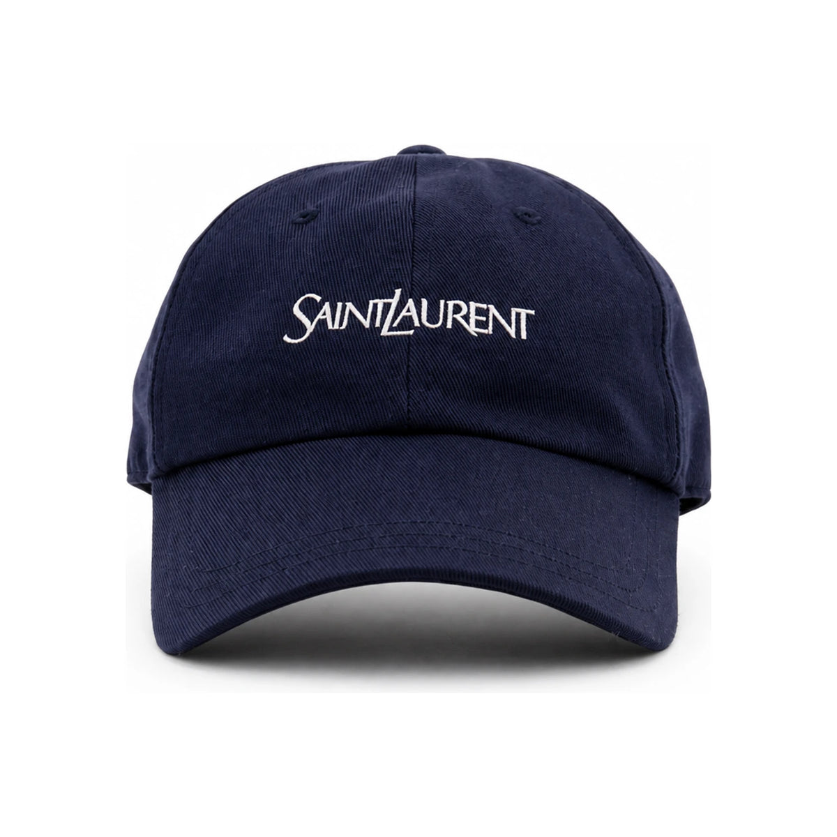 Saint Laurent Black Cotton Logo Baseball Cap