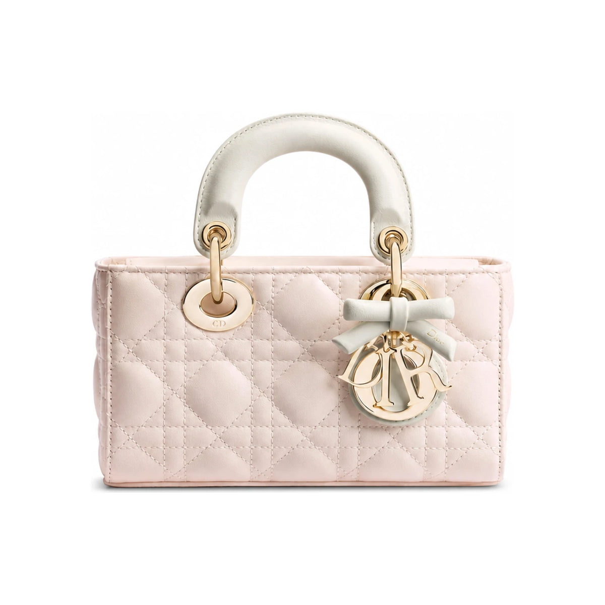 DIOR Two-Tone Ballet Pink Latte Cannage Lambskin Lady D-Joy Mini M0636OUQC M03I