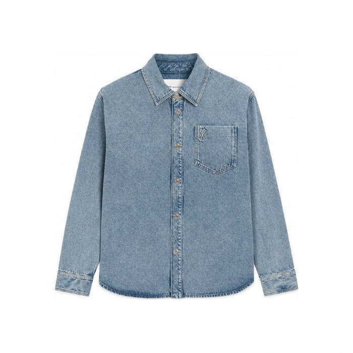 AMI Used Blue Cotton Shirt
