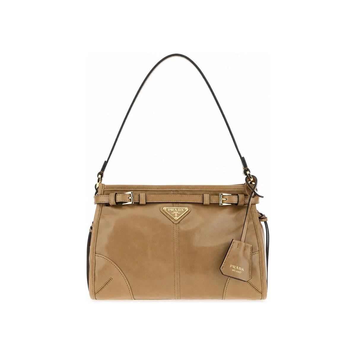 PRADA Yellow Leather Tote Shoulder Bag