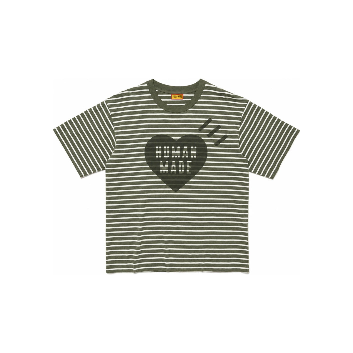 Humanmade Olive Drab Heart Stripe Short Sleeve T-Shirt