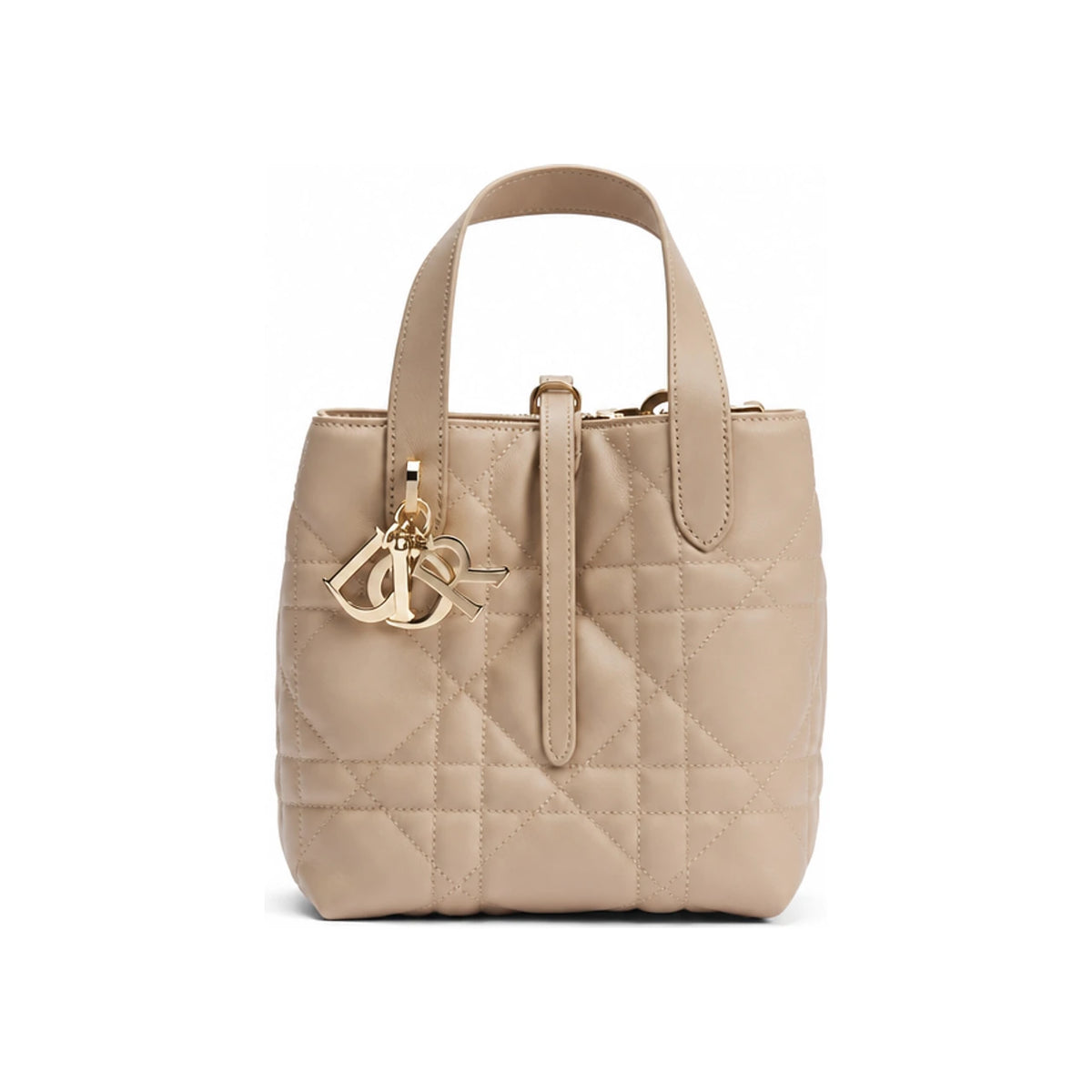 DIOR Small Toujours Vertical Tote Powder Beige Macro Cannage Calfskin