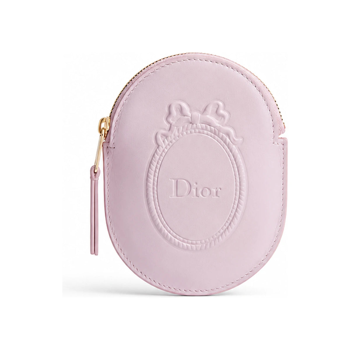 DIOR Pink Debossed Calfskin Salon Key Case with Medallion Keyring