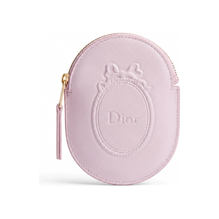 DIOR Pink Debossed Calfskin Salon Key Case with Medallion Keyring