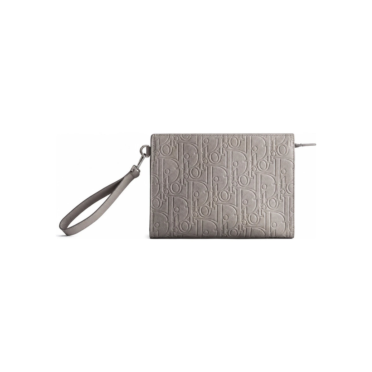 DIOR Trianon Gray Gravity Grained Leather Triangle Pouch 2ESCA679MACH00G